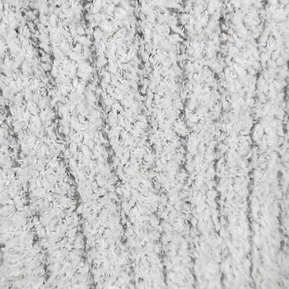 Gray Rib Blanket Scarf One Size Gray Fluffy Ribbed Knit Scarf - Picture 6 of 6